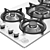 90mm 5-Burner Gas Cooktop with Individual Pan Supports 3D model small image 2
