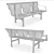 Keydar Metal and Wood Bench 3D model small image 3
