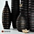 Title: Sleek Black Vases Set 3D model small image 2