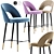 Retro Chic Barstool: Mid Century Design 3D model small image 1