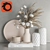 Cotton Bouquet with Vase - Elegant Decor Set 3D model small image 1