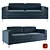 Rosalina 84" Blue Velvet Sofa - Luxurious and Stylish 3D model small image 1