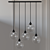 Sleek Black Pendant Light: Firefly 5 Bulb 3D model small image 2