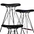 Modern Wire Bar Stool: Sleek and Stylish 3D model small image 2