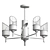 Modern Ceiling Chandelier Inna: Elegant Metal and Glass Design 3D model small image 3