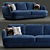 Elegant Parenthese Sofa: Sophisticated Design 3D model small image 1