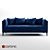 Angel Deep Blue Double Sofa 3D model small image 1