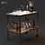 Sleek Bar Cart Set 3D model small image 1