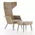 Modern Tarry Armchair with Elegant Wood Legs 3D model small image 1