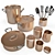 Copper Tableware Set: Pans, Utensils & Cream Pitcher 3D model small image 1