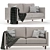 Modern Halley 2.5 Sofa: Stylish Comfort 3D model small image 1