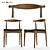 Modern Walnut Copenhagen Chair: Sleek Design 3D model small image 1