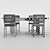 Modern Montreale Wood Table & Dafne Rope Chair 3D model small image 3