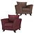 Elegant Velvet Armchair 3D model small image 1