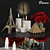 Elegant Interior Decor Set 3D model small image 1