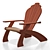 Adirondack Chair and Ottoman Set 3D model small image 2