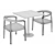 Marble Table Set with Molteni Miss Dining Chair 3D model small image 2