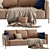 Luxury Velvet Sofa - Formitalia GIULIA 3D model small image 1