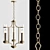Vintage Gold Chandelier: Milan Collection 3D model small image 1