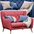 Elegant Aria 2-Seater Sofa 3D model small image 2