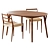 West Elm Mid-Century Round Dining Set 3D model small image 1