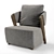 Title: Sleek Geometric Giudecca Armchair 3D model small image 1