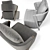 Title: Sleek Geometric Giudecca Armchair 3D model small image 3