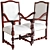 French Burlap Armchair: Timeless Elegance 3D model small image 1