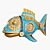 Steam-powered Fish Figurine 3D model small image 1