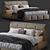 Modern Italian DUNN Bed 3D model small image 1