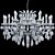 Glamorous Hollywood SP12+6 Chrome Chandelier 3D model small image 2