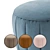 Vintage Velvet Pouf: Leone 3D model small image 2