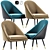 Audrey Strip Chair: Modern Tub Lounge 3D model small image 1