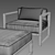 Aegean Aluminum Classic Lounge Chair 3D model small image 3