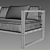 Aegean Aluminum Left-Arm Sofa Chaise 3D model small image 2