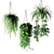 Natural Charm: Hanging Wicker Planter with Lush Plants 3D model small image 2
