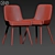 Modern Gray Fabric Dining Chairs 3D model small image 3