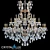 Luxurious Hollywood Gold Crystal Chandelier 3D model small image 1