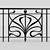 Elegant Iron Fence 3D model small image 1