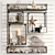 Pottery Barn Cube Display Shelves: Stylish Organizational Decor 3D model small image 3
