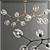 Ethereal Glass & Metal Chandelier 3D model small image 1