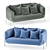 Sleek Saba Geo Sofa: Modern Elegance 3D model small image 1