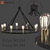 Mixed Metals Leather Strap Chandelier 3D model small image 1