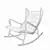 Elegant Ebonized Wood Rocking Chair 3D model small image 3