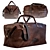 Vintage Leather Duffle: Classic Style 3D model small image 1