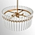 Elegant 4-Light Brass Pendant Chandelier 3D model small image 3