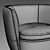 Modern Leather Swivel Chair 3D model small image 3