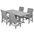 Elegant Pottsville 7-Piece Dining Set 3D model small image 1