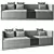 Contemporary 3-Seater Sofa 3D model small image 1