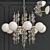 Elegant Glass and Brass Chandelier 3D model small image 1